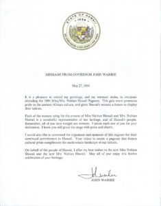Gov Waihea's Proclamation - 1994